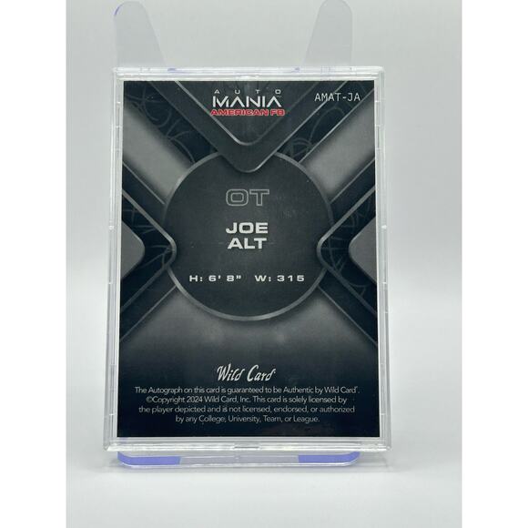 2024 Wild Card Mania Joe Alt Rookie Speckled Auto /10 SP San Diego Chargers RC - Picture 2 of 2